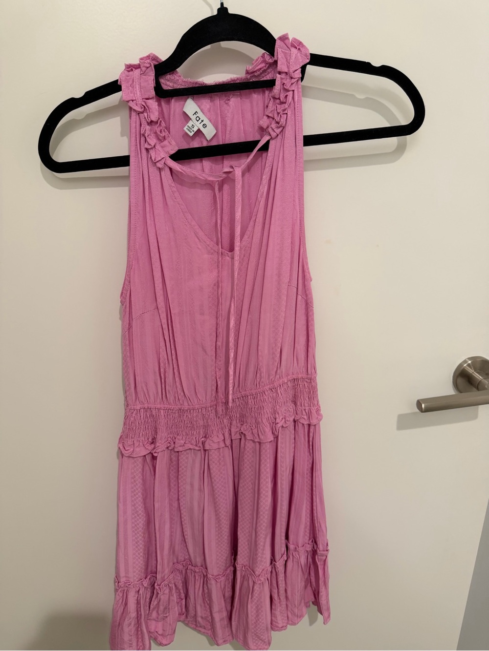 Fate Pink Sleeveless Ruffle Summer Dress
